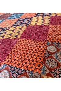 Single Indian Cotton Kantha Quilt / Bedspread / Throw/ Bed Cover - Contemporary Vibrant Rainbow Patchwork Quilt Design - Fair Trade