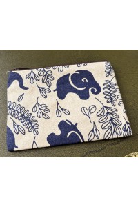 Baby Elephant Purse Unbleached Cotton Navy Contemporary Design Fair Trade
