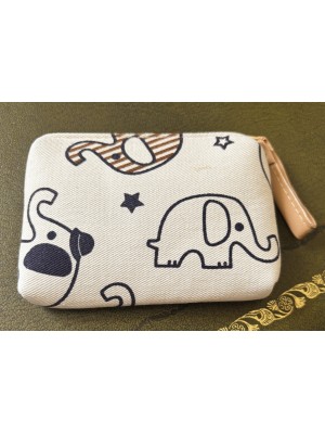 Baby Elephant Padded Coin Purse Cotton Blue & White Stripey Elephant Design Fair Trade Baby Elephant Padded Coin Purse Cotton Blue & White Stripey Elephant Design Fair Trade