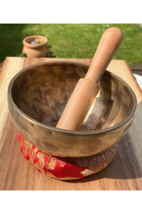 Large Handbeaten Vintage Tibetan Singing Bowl - Handcrafted in Kathmandu