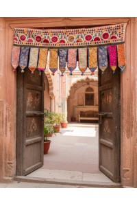 Vintage Antique Toran Large Hand Embroidered Banjra Garden Wedding Toran # 3 - Unique Work of Art