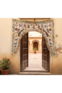 Vintage Wedding Arch Toran Huge Antique Hand Embroidered from Rajasthan - Unique Work of Art