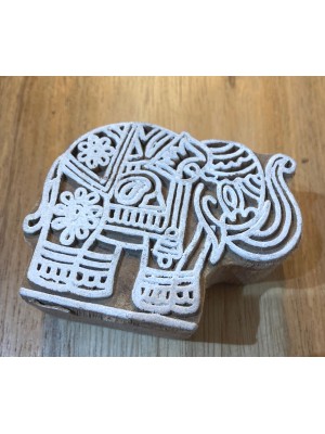 Large Indian Elephant Design Hand Carved Wooden Printing Blocks - Fair Trade Large Indian Elephant Design Hand Carved Wooden Printing Blocks - Fair Trade