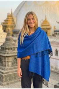 Royal Blue Yak Wool Shawls / Wraps / Blankets  - Great for Meditation