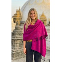 Hot Pink Yak Wool Shawls / Wraps / Blankets  - Great for Meditation