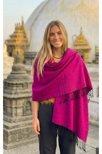 Hot Pink Yak Wool Shawls / Wraps / Blankets  - Great for Meditation