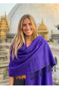 Imperial Purple Yak Wool Shawls / Wraps / Blankets  - Great for Meditation