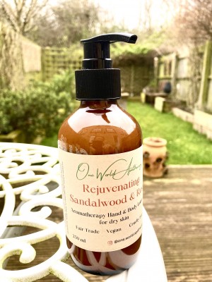 Sandalwood & Rose Rejuvenating Aromatherapy Hand Body Lotion - Fair Trade - Vegan - Cruelty Free