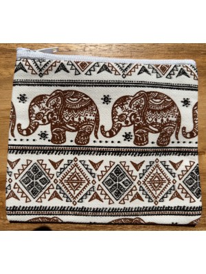 Cute Elephant Design Childrens Coin Purse - Fair Trade - Maroon - Made in Laos