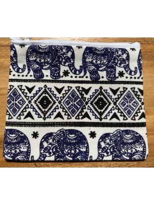 Cute Elephant Design Childrens Coin Purse - Fair Trade - Royal Blue - Made in Laos