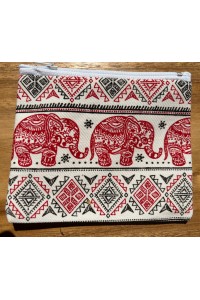 Cute Baby Elephant Design Childrens Coin Purse - Fair Trade - Red - Made in Laos