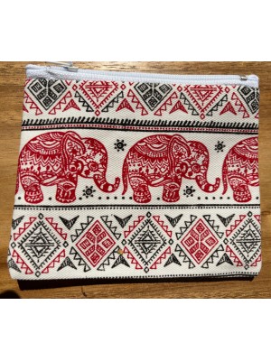 Cute Baby Elephant Design Childrens Coin Purse - Fair Trade - Red - Made in Laos