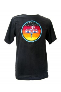 Fair Trade Embroidered Classic Kathmandu T Shirt ( Black T Shirt)