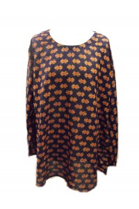 Baggy Blue Pretty Blockprint Cotton Maternity Blouse - Fair Trade