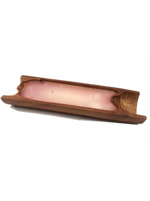 Bamboo Candle - Beautiful Coconut Scented 2 Wick Tabletop Refillable Candle - Fair Trade