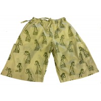 Kids 3/4 Length Sandy Giraffe Design Trousers Ages 1 - 5 - Fair Trade Kids 3/4 Length Sandy Giraffe Design Trousers Ages 1 - 5 - Fair Trade