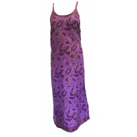 Beautiful Purple Strappy Balinese Bird of Peace Sundress/Shift Dress with Ties 