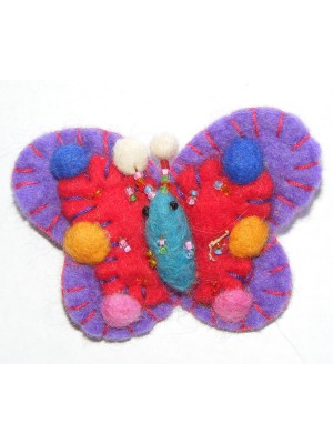 Hand Embellished Felt Butterfly Brooch - Fair Trade