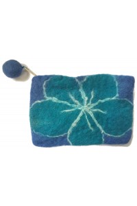 Small Felt Flower purse - Handmade - 100% wool - various colours - Fairtrade