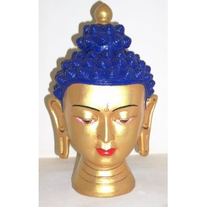 Vintage Gold Nepalese Buddha Head - Hand Painted Ceramic - Fair Trade