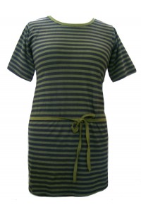 100% Cotton Classic Black & Green Stripey Dress - Fair Trade 100% Cotton Classic Black & Green Stripey Dress - Fair Trade