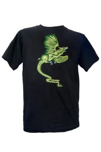 Fair Trade Embroidered Green Dragon T Shirt ( Black T Shirt)