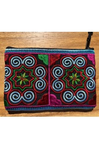 Akha Thai Hill Tribe Spiral Tribal Purse - Blue - Fair Trade