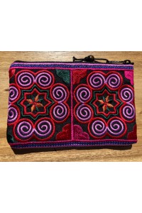 Akha Thai Hill Tribe Spiral Tribal Purse - Pink - Fair Trade