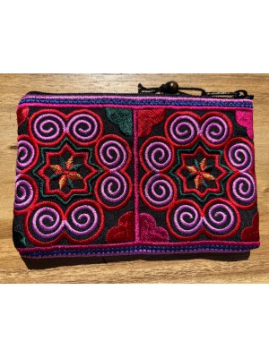 Akha Thai Hill Tribe Spiral Tribal Purse - Pink - Fair Trade