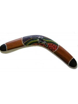Decorative Wooden Boomerang Dot Painted Aboriginal Style - 40 cm - Fair Trade