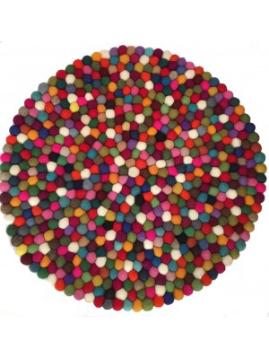 Felt Rainbow Ball Rug from Nepal - 60 cm diameter- Beautiful Handmade Tactile 100% Wool - Fair Trade