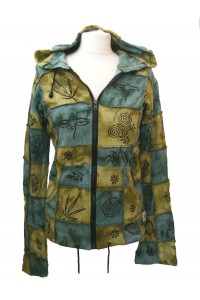 Fair Trade Funky Green Kathmandu Patchwork Ladies Hoodie