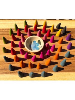 51 piece Thai Incense Cone Mega Set with Large Burner - Fair Trade -Handmade - Best Quality