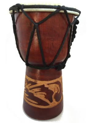 Authentic African Style 15 cm high Hand Carved Djembe Drum - Fair Trade