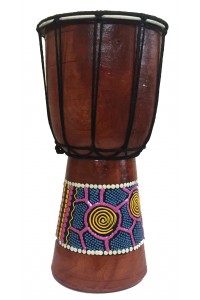 Authentic Dot Painted 15 cm high Hand Carved Djembe Drum - Fair Trade