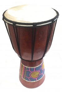 Authentic Dot Painted 40 cm high Hand Painted Djembe Drum - Fair Trade