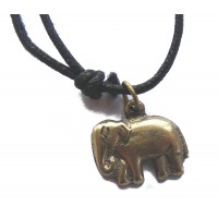 Lucky Hand Cast Bronze Elephant pendant necklace. Handmade in Kathmandu, Nepal.
