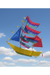 Large Colourful Handmade Sailing Boat / Pirate Boat Kite - Fair Trade