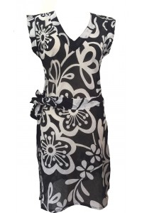 100% Soft Cotton Black & White Carina Short Summer Dress / Long Top / Kaftan - Fair Trade 100% Soft Cotton Black & White Carina Short Summer Dress / Long Top / Kaftan - Fair Trade