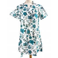 Beautiful Emma Flower Print Kaftan Top - Fair Trade Cotton