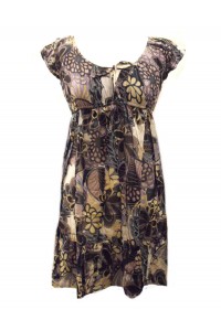 Blue / White  Bold Flower Print Floaty Indian Cotton Lizzy Maternity Blouse - Fair Trade 