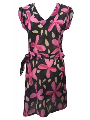 100% Soft Cotton Pink Carina Short Summer Dress / Long Top / Kaftan - Fair Trade 100% Soft Cotton Pink Carina Short Summer Dress / Long Top / Kaftan - Fair Trade