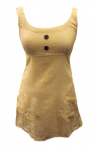 White Handloom Cotton Linen Effect Tunic Top with Coconut Buttons - Fair Trade