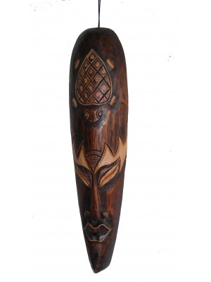 Fair Trade Handcarved 50cm Indigenous Borneo Tribal 'Long' Mask 