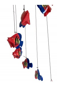Red Balinese Kissing Fish Mobile - Fair Trade Hand Painted 