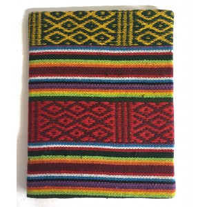 Fair Trade Handmade Lokta Paper Traditional Bhutanese Rainbow Fabric Notebook