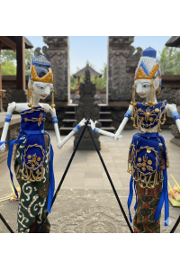 Genuine Traditional pair of Rama and Sinta Wayang Golek Rod Puppets