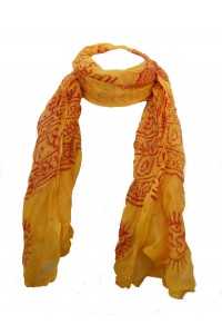 Fair Trade Cotton Hand Printed Yellow Ram Nami Scarf