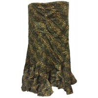 Fair Trade Fashionable Baby Cord Amelia Ruffle Skirt - Olive Floral Design