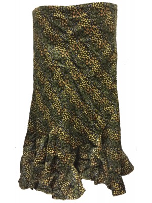 Fair Trade Fashionable Baby Cord Amelia Ruffle Skirt - Olive Floral Design